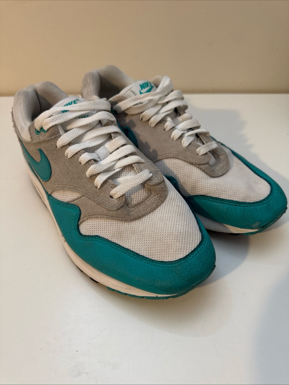 Nike Air Max 1 Men's Sneakers Clear Jade Neutral Grey White, Size 9, DZ4549-001 - Picture 3 of 6